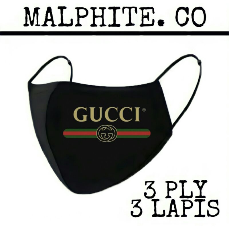 Khẩu Trang 3 Lớp Vải 3 Lớp Logo Gucci 3 Lớp Màu Đen