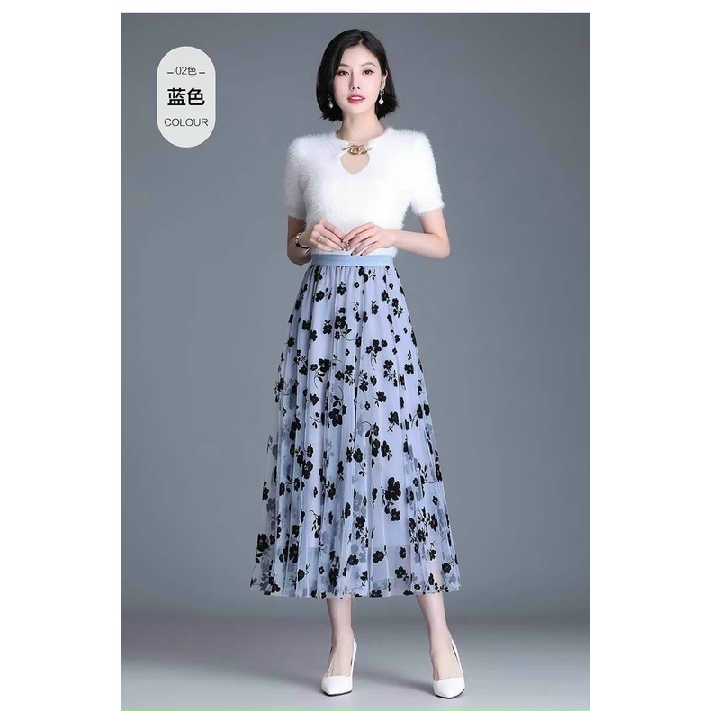 Chân váy von vintage họa tiết - Hàng Quảng Châu