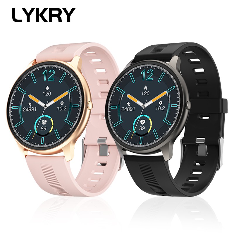 Đồng hồ thông minh Lykry LW11 màn hình tròn siêu mỏng 1.28" IP68 chống thấm nước đo nhịp tim/huyết áp/chế độ tập thể dục