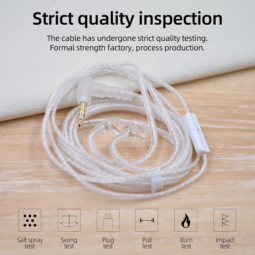 Dây cáp nâng cấp FAAEAL 2 chân cho KZ ZSN EDC ZS10 PRO DQ6 ZAX ZSX ZST X ZSR 0.75mm