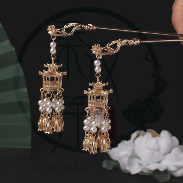 Trâm cài tóc kiểu Hán Phục cổ trang có núm tua phát sáng được