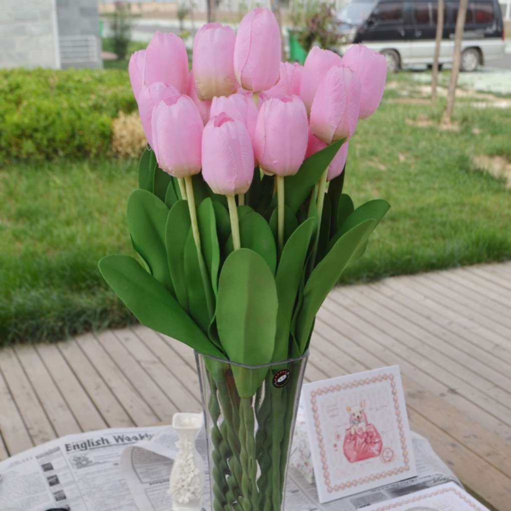 Bộ 2 hoa tulip giả trang trí