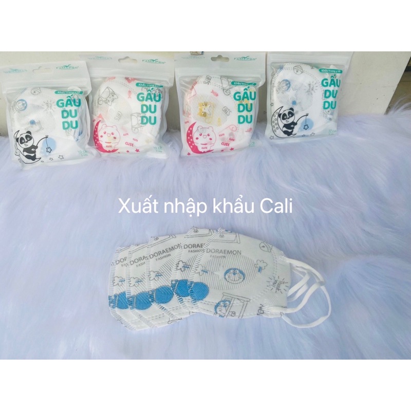 Túi 10 cái khẩu trang gấu du du Famapro, khẩu trang cho bé