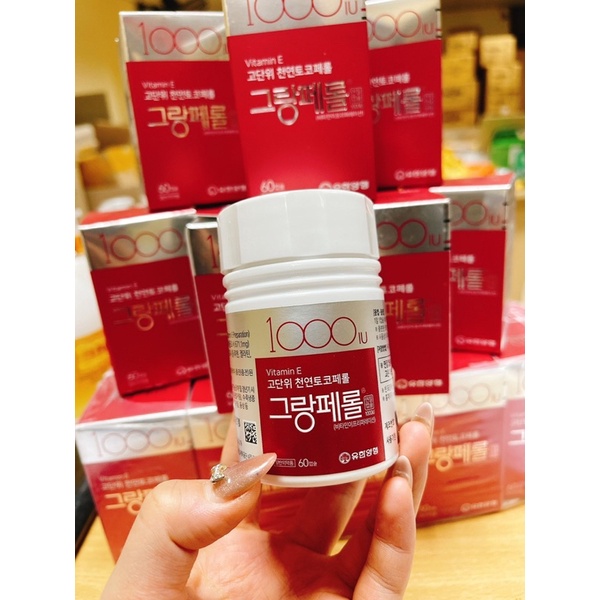 VITAMIN E ĐỎ HÀN QUỐC 1000IU HỘP 60 VIÊN ĐẸP DA CHỐNG LÃO HÓA KÉO DÀI TUỔI THANH XUÂN