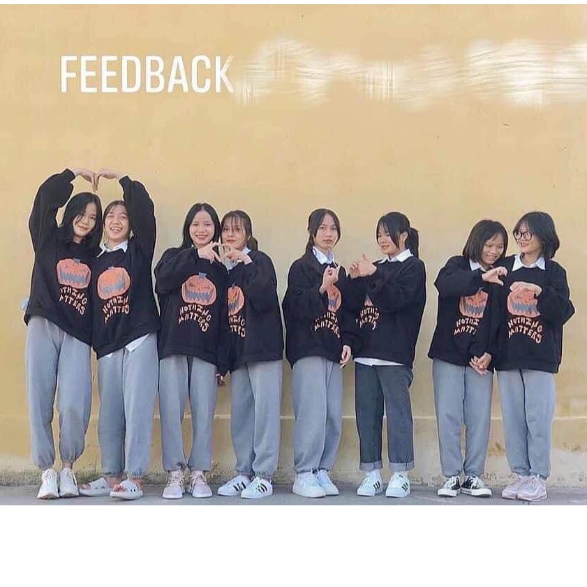 Bộ đồ bí ngô haloween Unisex - Set quần nỉ jogger áo thun dài tay form thụng oversize nam nữ Ulzzang HOT