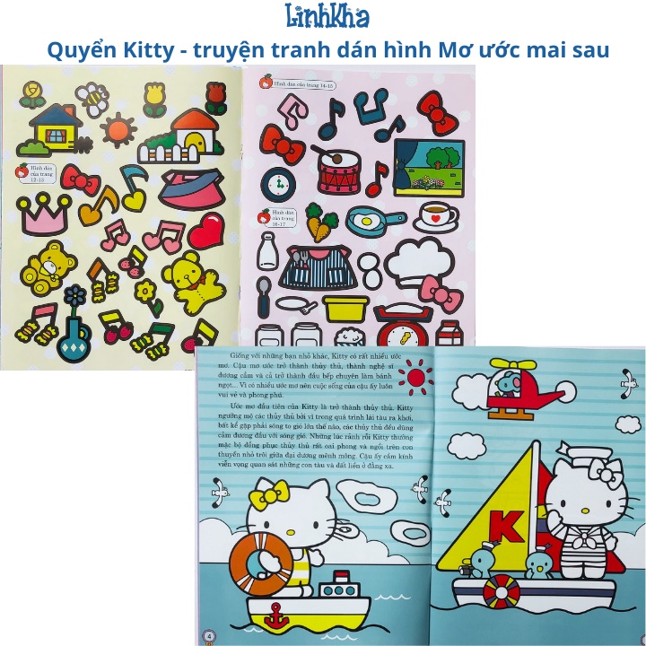 Tập Tô Màu Và Dán Hình Đề Can Sticker Hello Kitty và Pony