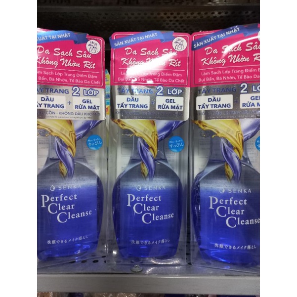 Dầu Tẩy Trang - Gel rửa mặt 2 lớp Senka Perfect Clear Cleanse 170ml ( mẫu mới new)