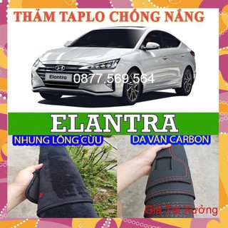Thảm taplo hyundai elantra - da vân carbon-nhung lông cừu