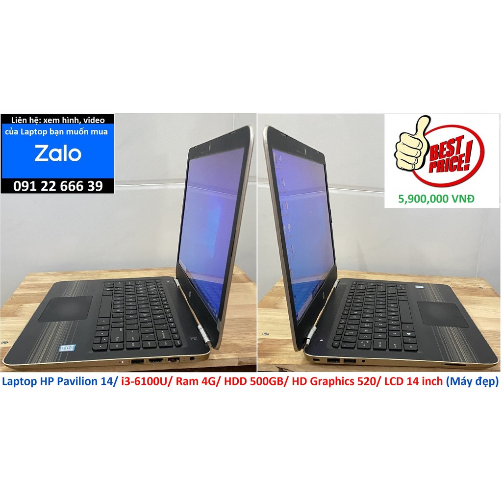 Laptop HP Pavilion 14/ i3-6100U/ Ram 4G/ HDD 500GB/ HD Graphics 520/ LCD 14 inch (Máy đẹp) | BigBuy360 - bigbuy360.vn