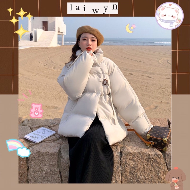 Áo khoác phao béo cao cổ thời trang ulzzang hot trend 2021
