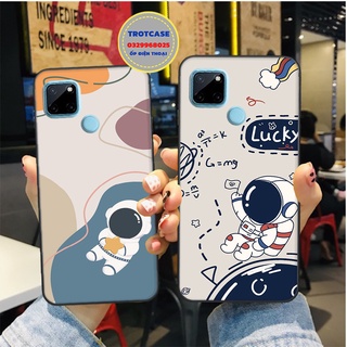 Ốp lưng điện thoại Realme C21 - Realme C21Y - in hình phi hành gia vũ trụ nền trắng và nền loang siêu đẹp