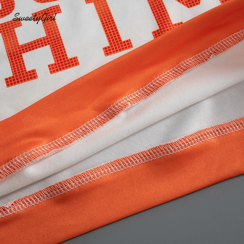 Áo Thun Tay Ngắn Cổ Tròn In Chữ Phối Màu Tương Phản Thời Trang 2022 Cho Nữ