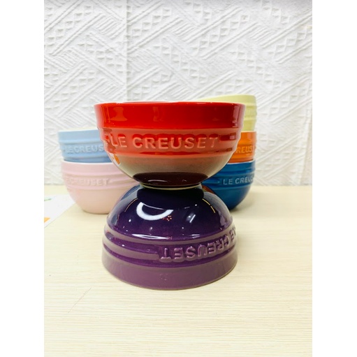 Bát, chén cơm LCreuset, men bóng màu pastel sang trọng - Sứ không chì cao cấp - Đường kính 10cm