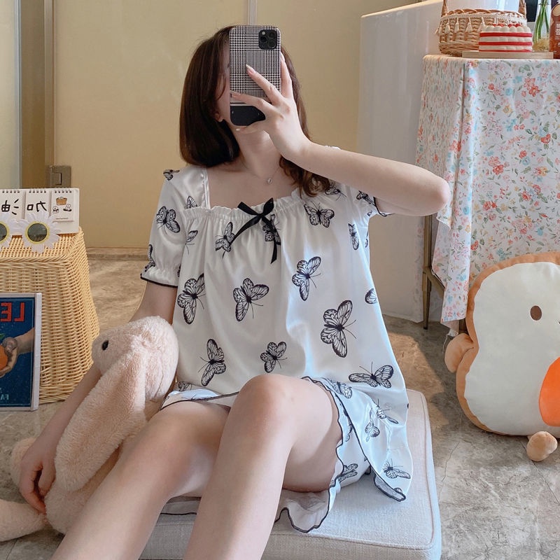 Bộ Đồ Ngủ In Họa Tiết Thời Trang Mùa Hè Cho Nữ