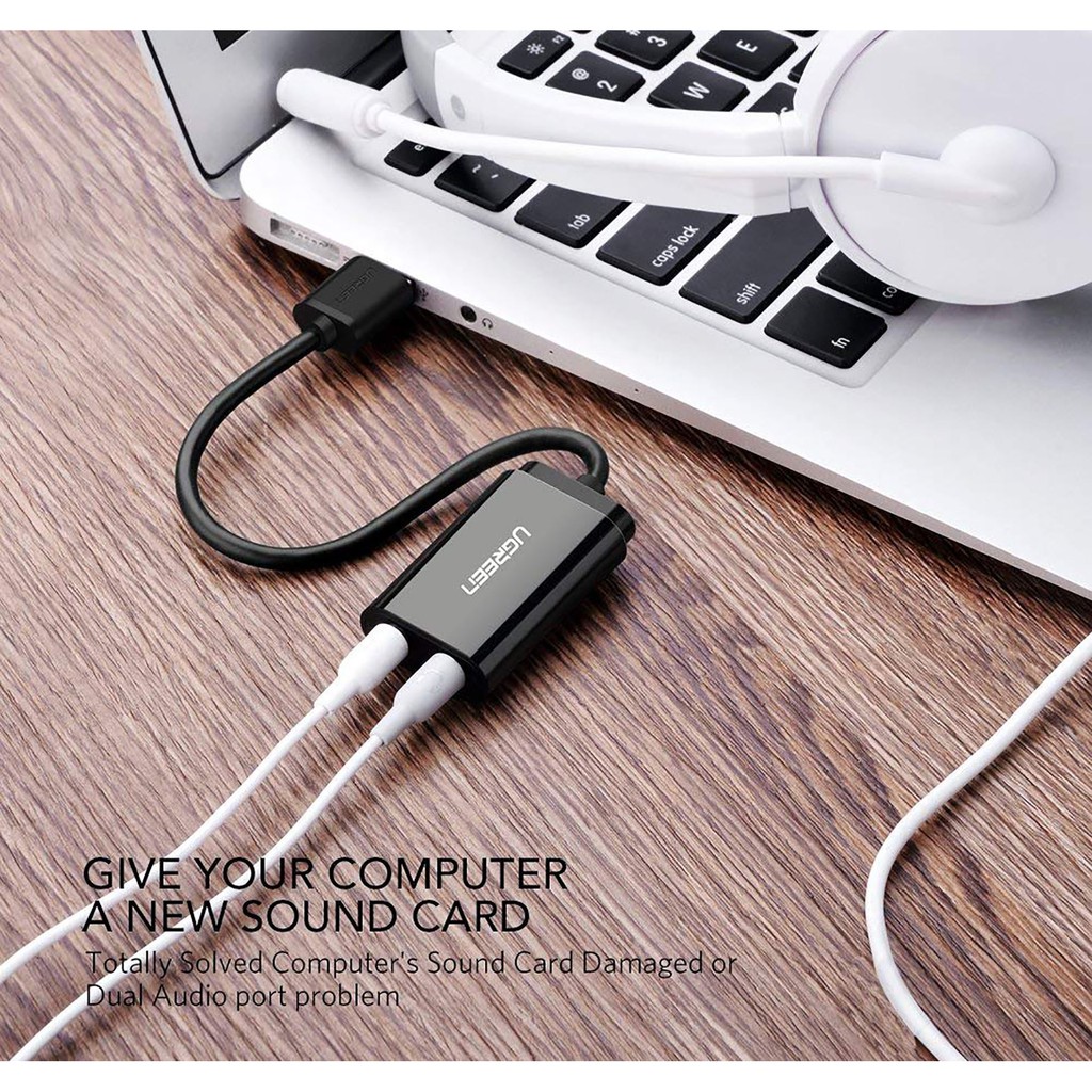 Cáp sound USB 2.0 to 3.5mm chính hãng Ugreen UG-30724 cao cấp