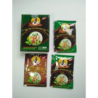 Dầu Gội Thảo Dược Nhuộm Đen Tóc Hoa Đà Hộp 3 Gói