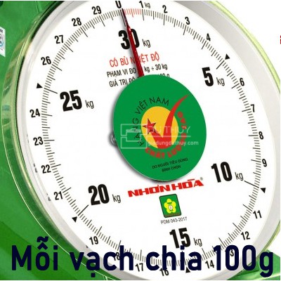 Cân đồng hồ 30kg Nhơn Hòa chính hãng đảm bảo độ chính xác cao, trung thành và lâu bền, sản xuất theo tiêu chuẩn ISO-9001