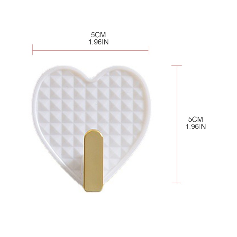 Set 4 Móc Treo Đồ Hình Trái Tim Bằng Nhựa Tiện Dụng Cho Phòng Khách / Phòng Ngủ