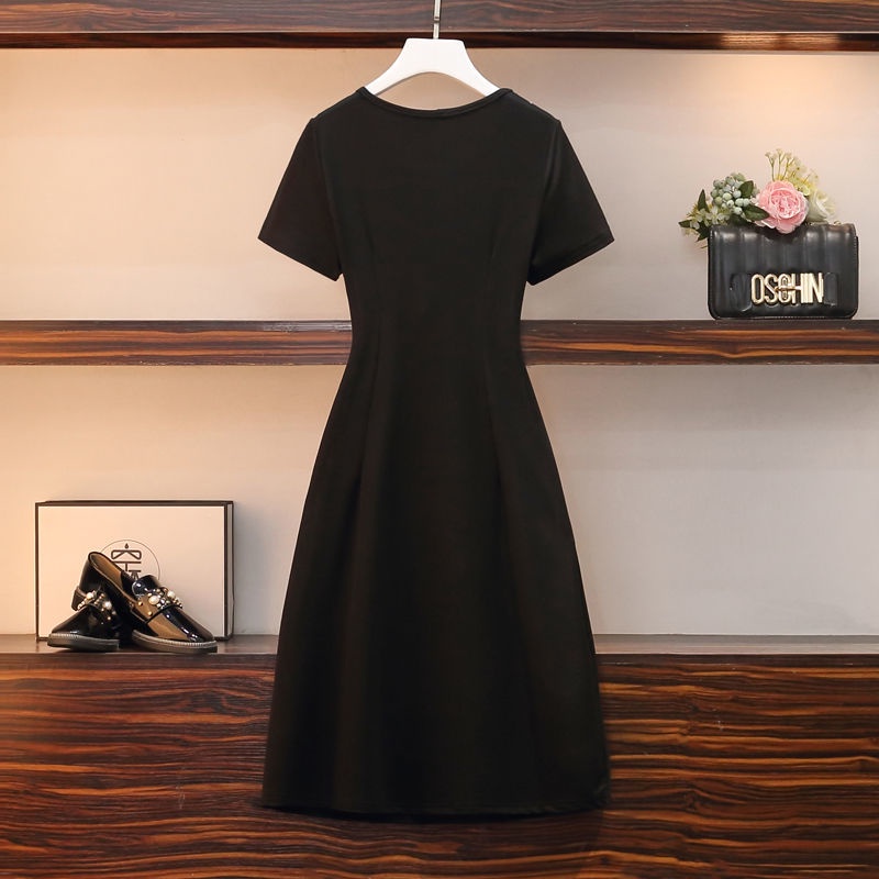 Váy cotton tay ngắn kích thước rộng phong cách đường phố mùa hè mới 2022 cho nữ