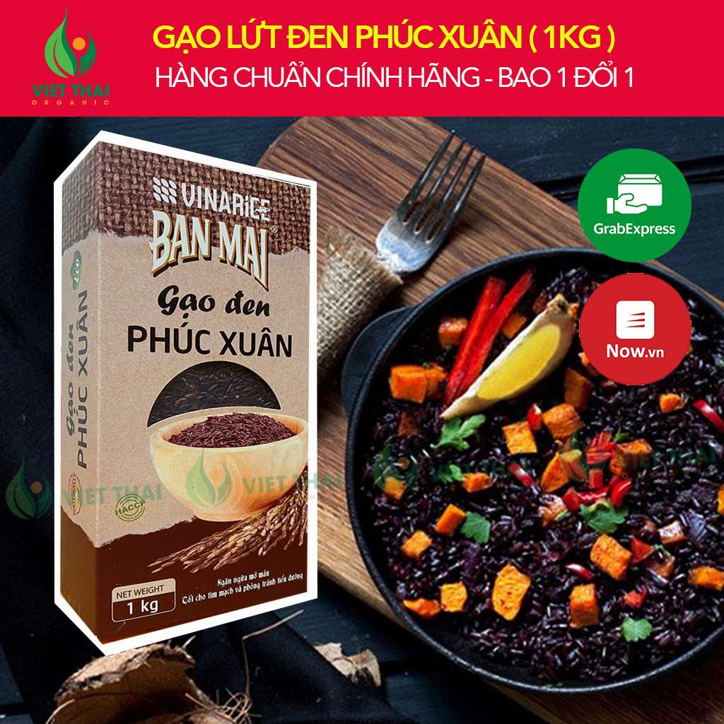 Gạo Lứt [FREESHIP] Gạo Lứt Đen Giảm Cân / Eat Clean Siêu Dẻo, Mềm, Thơm (Hộp 1kg) Phúc Xuân | WebRaoVat - webraovat.net.vn