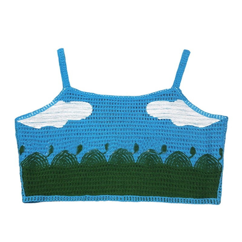 Youyo Áo Croptop Đan Móc Thời Trang Đi Biển Mùa Hè Dễ Phối Đồ Cho Nữ