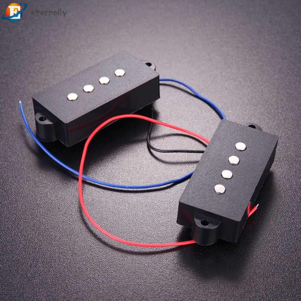 Set 2 pickup 4 dây màu đen thay thế cho đàn guitar bass