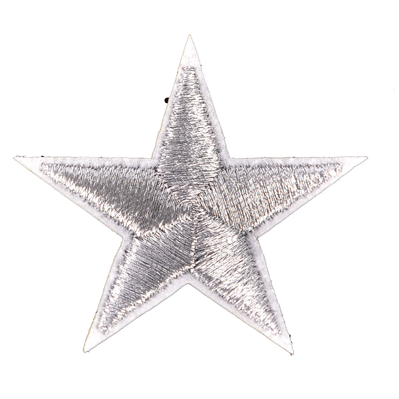 (Bi & 3c) 10pcs Silver Stars Iron On Patches Stickers Stickers