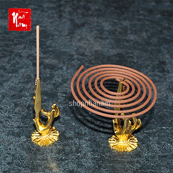 Đế cắm nhang vòng, đặt hương cây hình tay phật thắp hương để lư trầm phụ kiện thác khói