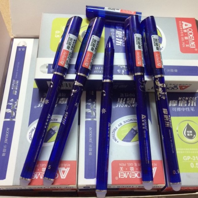 Bút bi xóa được 12c/hộp 2 mầu xanh đen