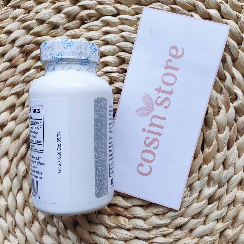 MẪU MỚI - Viên Uống Trắng Da Ivory Caps Triple Strength Formula Glutathione 1500mg 60 viên - Hỗ trợ Trắng Da | Thế Giới Skin Care