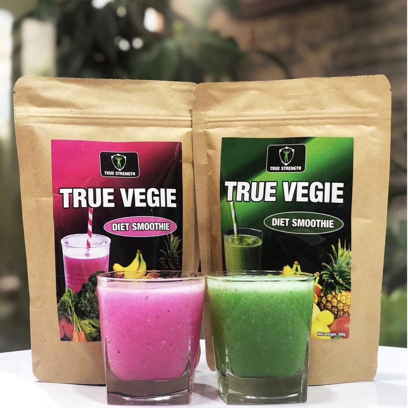 Combo Đẹp Da, Detox, Giảm Mụn 2 hũ TRUE COLLAGEN và  2 gói TRUE VEGIE - Tặng kèm bình lắc