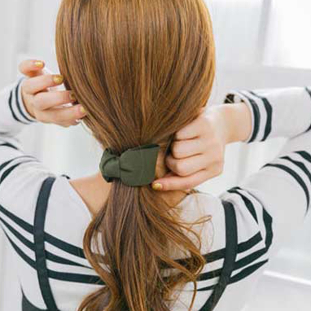 Kẹp Tóc Càng Cua Đính Nơ Lớn Màu Trơn Cho Nữ