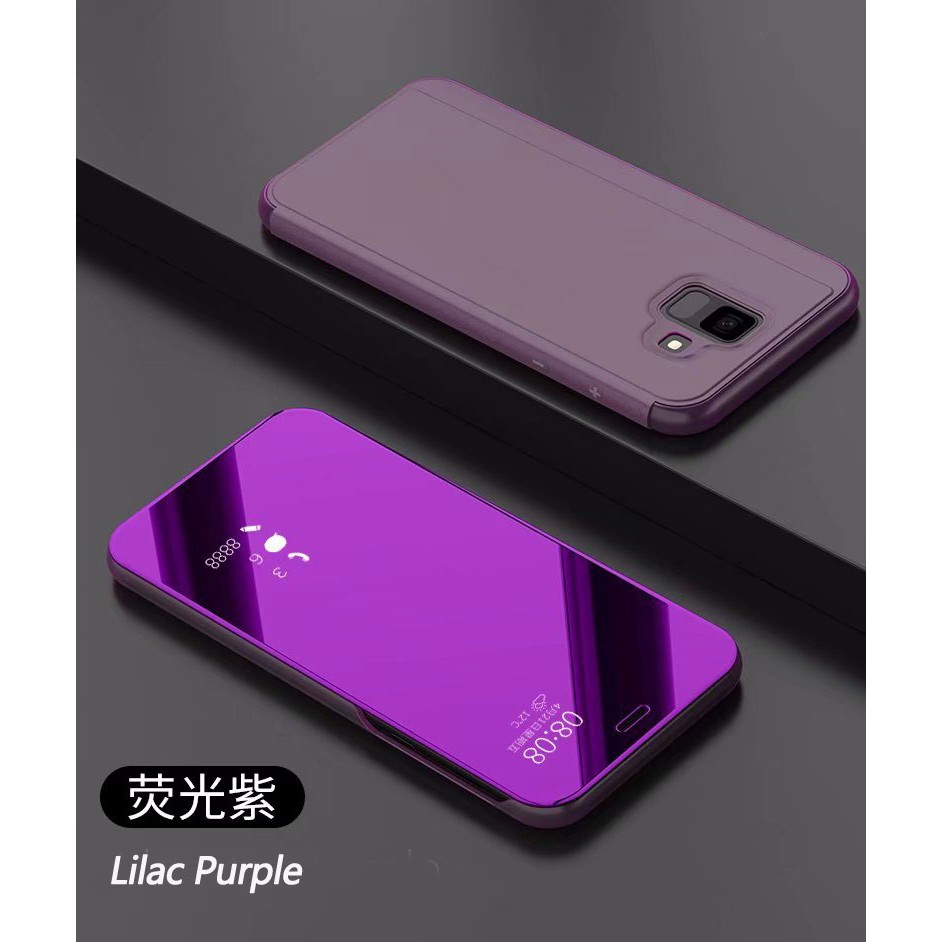 Ốp điện thoại nắp lật mạ điện mặt gương trong suốt kiêm giá đỡ cho Samsung Galaxy S10 S8 S9 Plus S10e