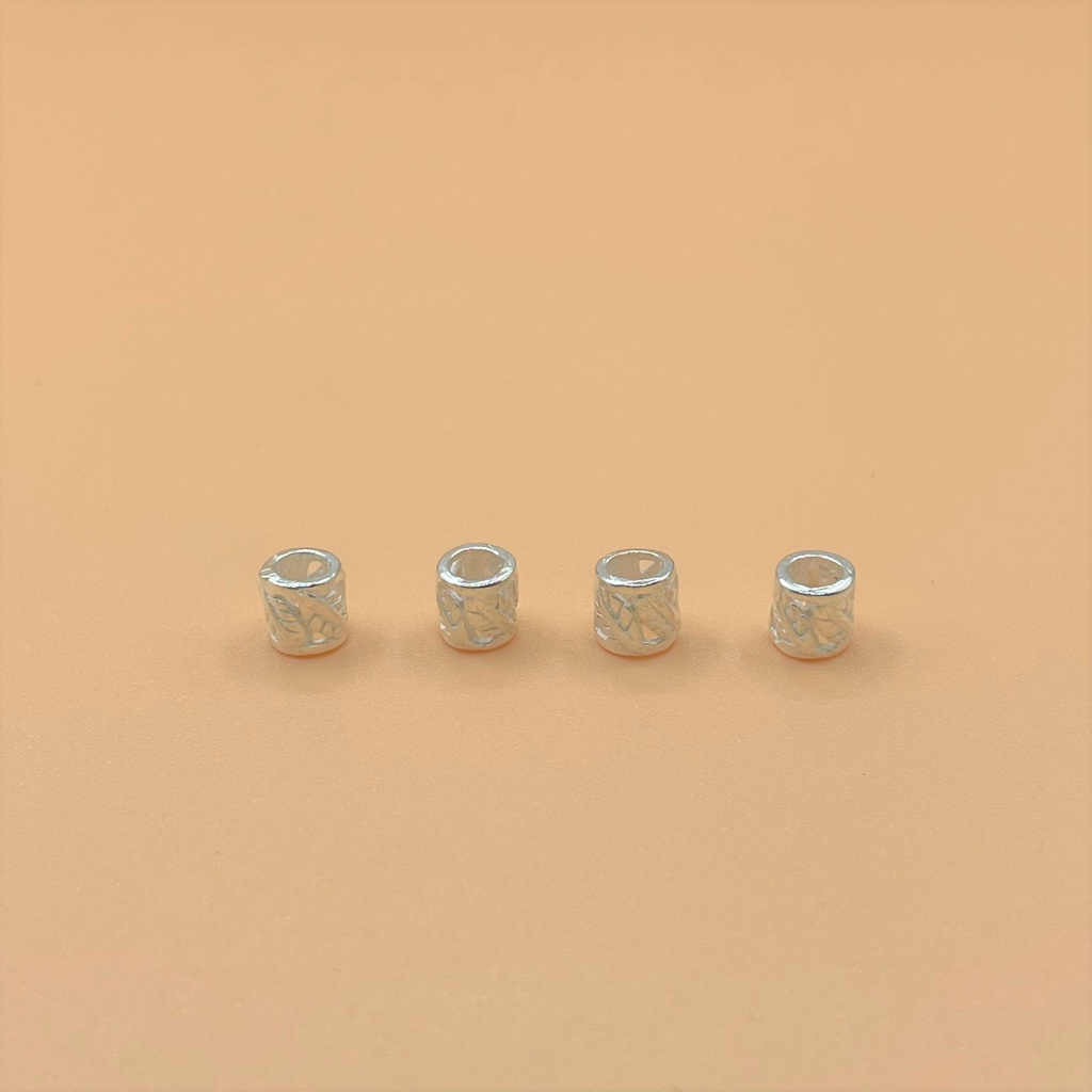 Charm bạc trụ nối có hoa văn - Charm bạc 925 - Mã CB030