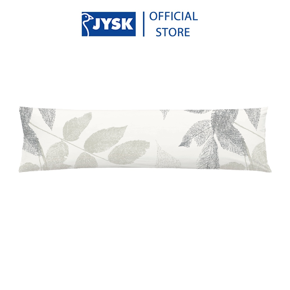 Vỏ gối ôm | JYSK Grain | cotton | trắng hoạ tiết xám | 18x80 cm