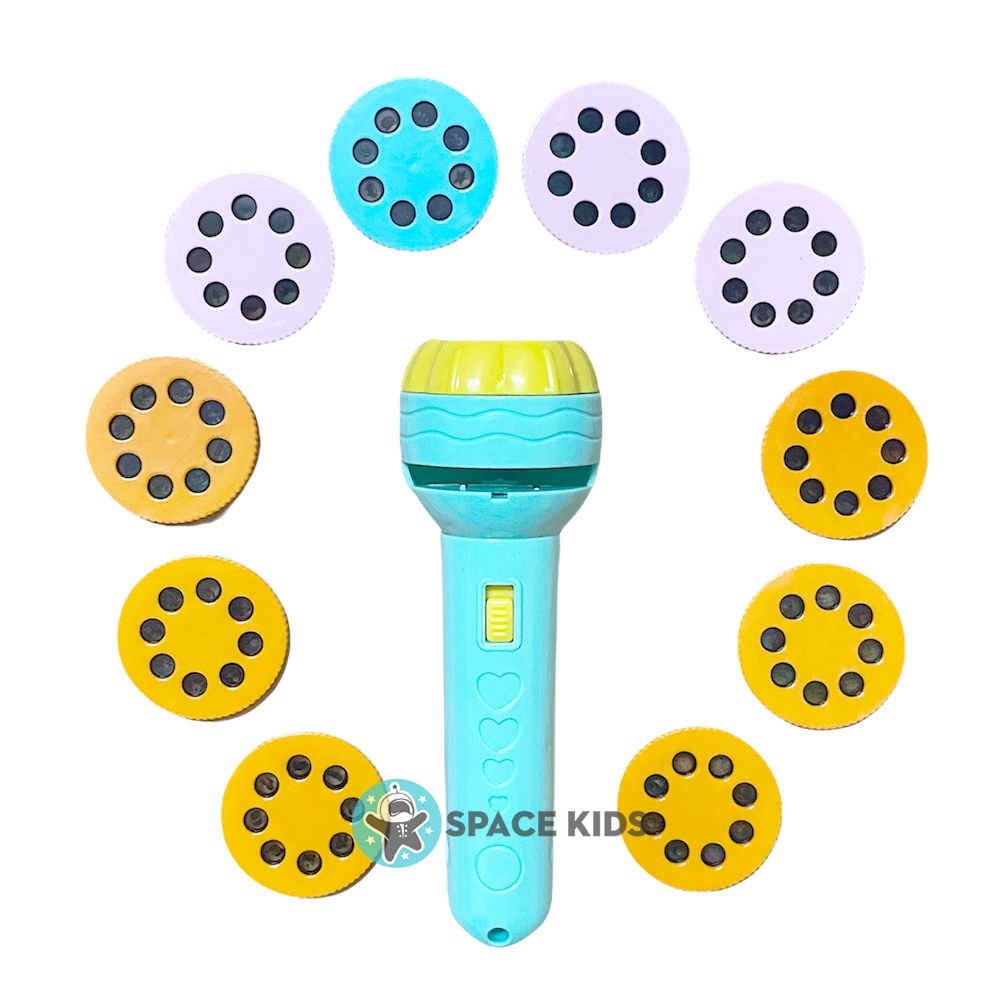 Đồ chơi cho bé Đèn pin chiếu 80 hình ảnh nhiều chủ đề, Đồ chơi thông minh Space Kids