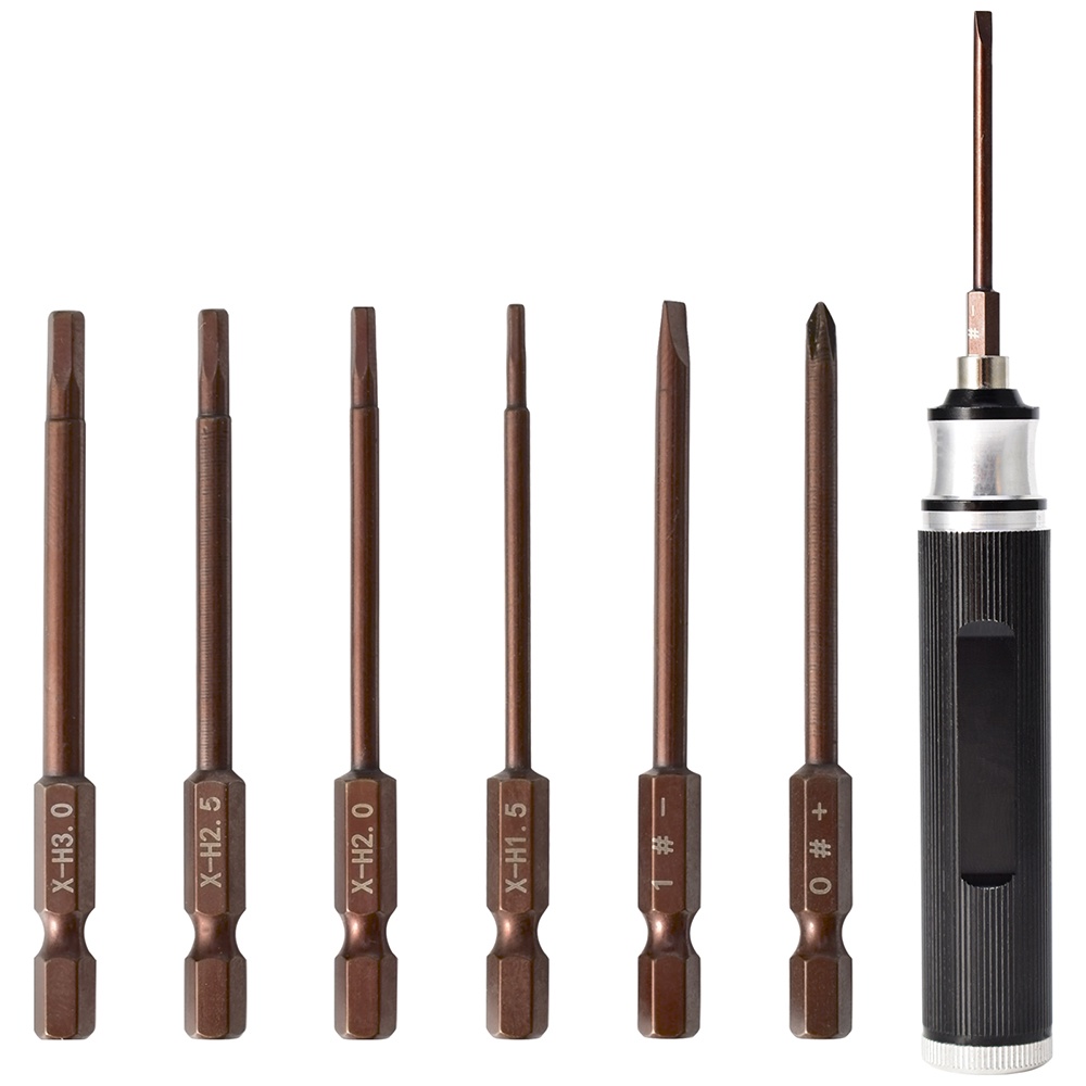 Bộ tua vít nam châm 6 trong 1 1.5 2.0 2.5 3.0mm chuyên dùng sửa chữa máy bay điều khiển từ xa