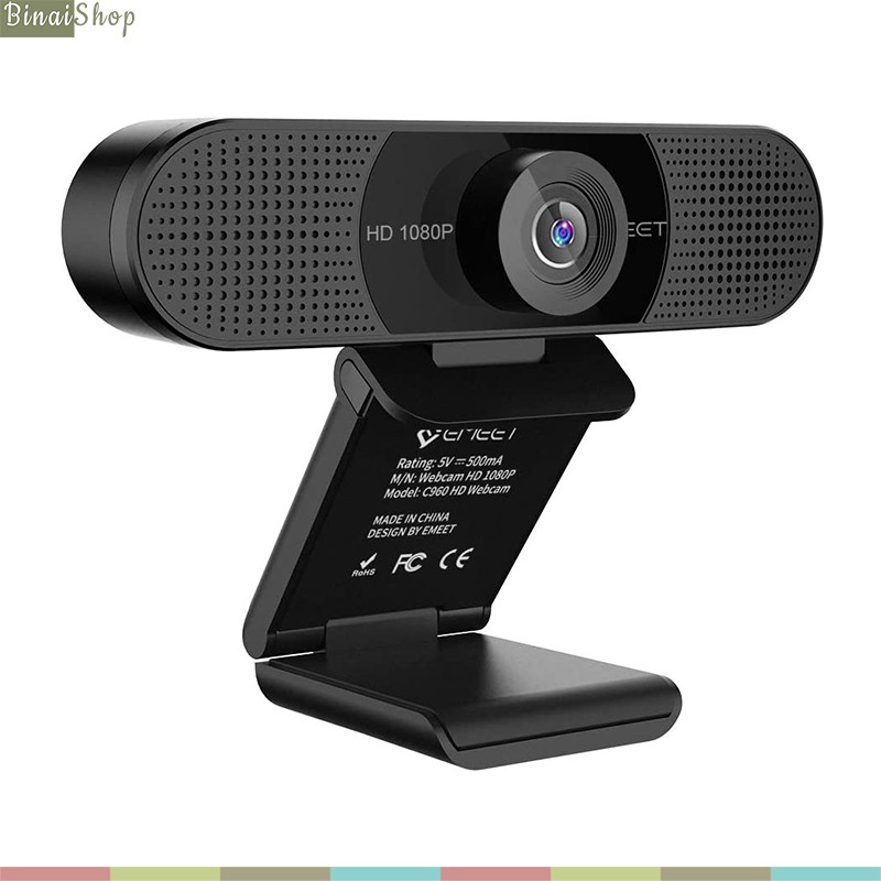 Emeet C960 / C960 4K - Webcam Họp Trực Tuyến Góc Rộng, Full HD/ 4K Tự Động Lấy Nét Và Căn Chỉnh Ánh 