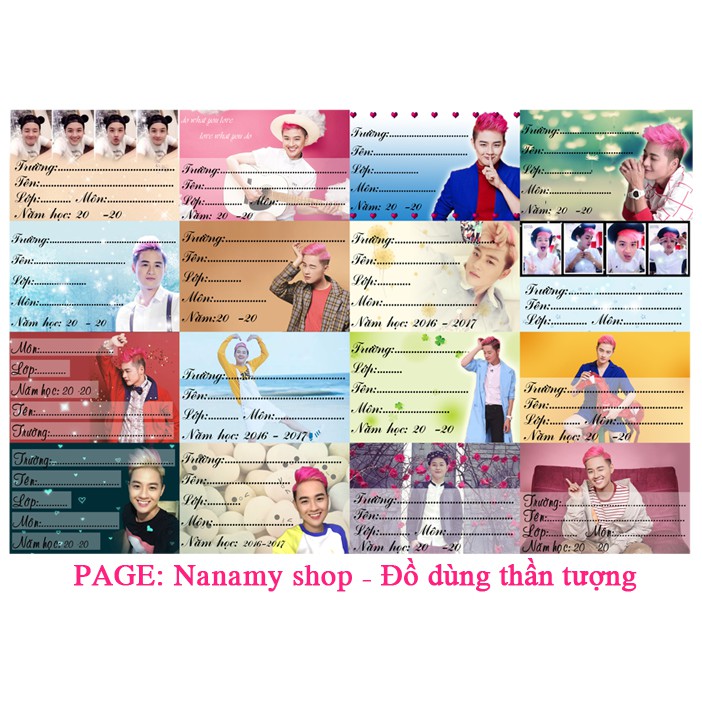 NHÃN VỞ THANH DUY / ĐẠI NHÂN/ SƠN TÙNG/ NOO / SOOBIN / UNI5 / GIN TUẤN KIỆT / JACK / in theo yêu cầu