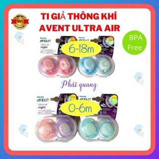 Ti Giả / Ti Ngậm Thông Khí Avent Ultra Air Chỉnh Nha Cho Bé 0-6 Tháng Và 6-18 Tháng Siêu Mềm