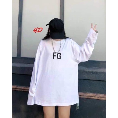 Áo thun dài tay xuông ,áo thu đông chất đẹp mềm mịn in chữ FG *