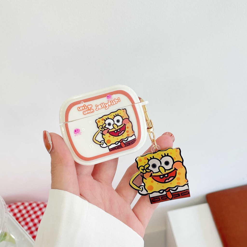 Vỏ Bảo Vệ Hộp Sạc Tai Nghe Airpods 3 Pro AirPods3 Họa Tiết Hoạt Hình Spongebob 2021 Dễ Thương Ốp
