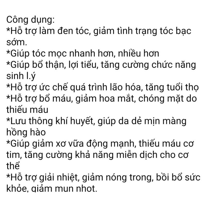 500gr viên hà thủ ô hỗ trợ giảm tóc bạc, rụng tóc, đẹp da