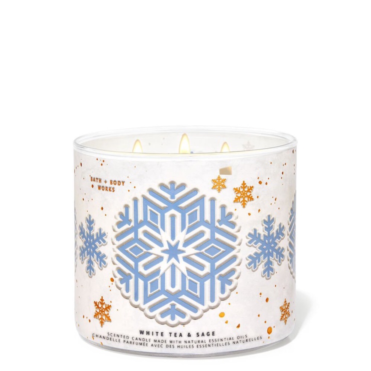 Nến thơm mùi thư giãn Bath and Body Works WHITE TEA AND SAGE 1 bấc 198gr