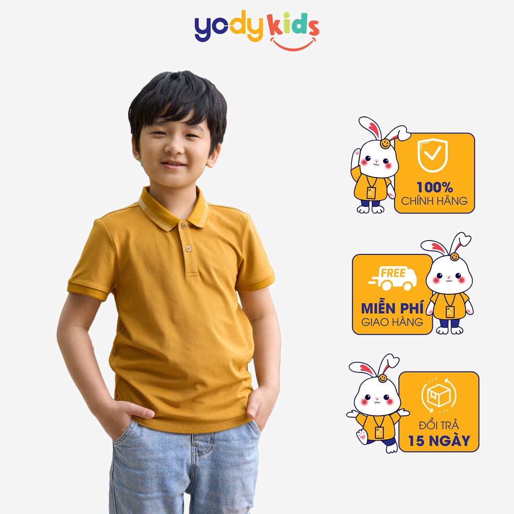 Áo polo YODY cho bé chất liệu cotton, cá sấu mềm mịn thoáng mát APK5177