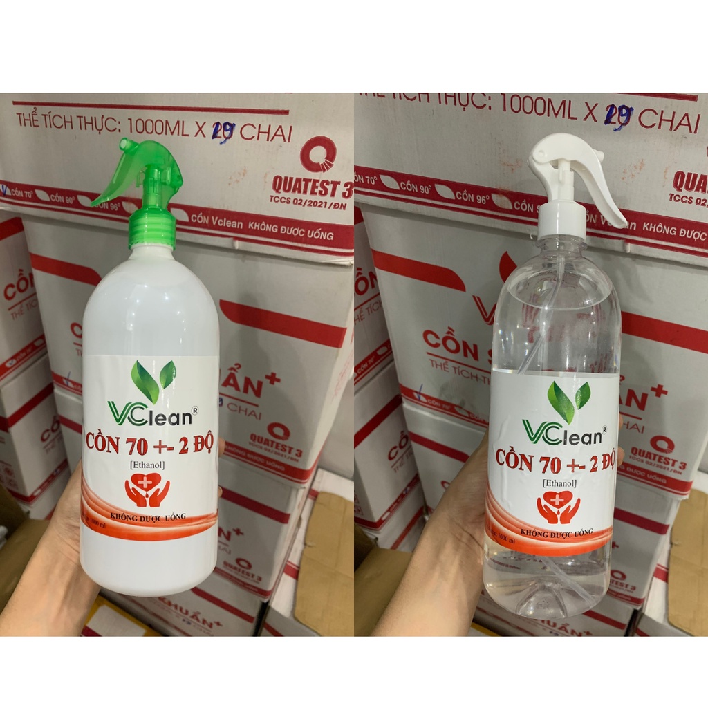 [GIAO SIÊU TỐC] Combo 2 chai Cồn 70 độ - 90 độ hàng công ty Vclean chai 1000ml hương sả | BigBuy360 - bigbuy360.vn
