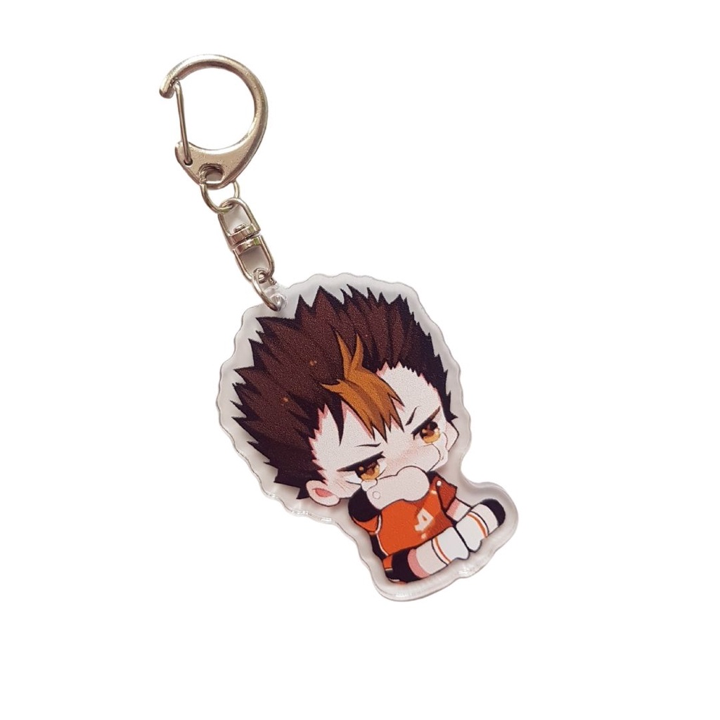 Móc khóa Anime/Manga Haikyuu nhân vật chibi bóng chuyền acrylic