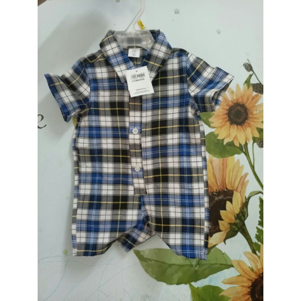 Body romper đùi Gap sơ mi bé trai