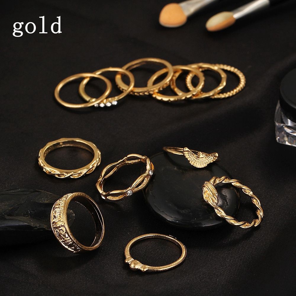 Set 12 nhẫn đốt ngón tay phong cách Boho