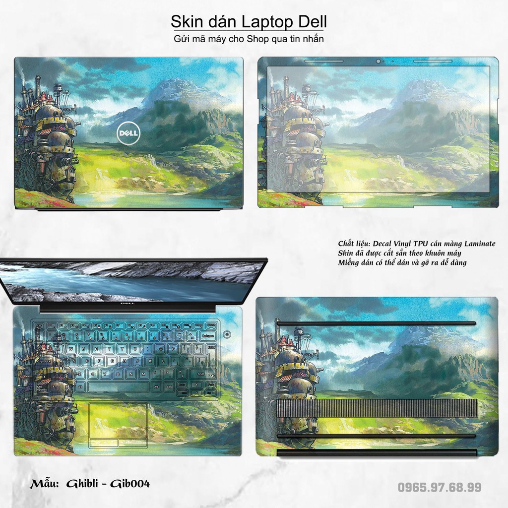 Skin dán Laptop Dell in hình Ghibli (inbox mã máy cho Shop)